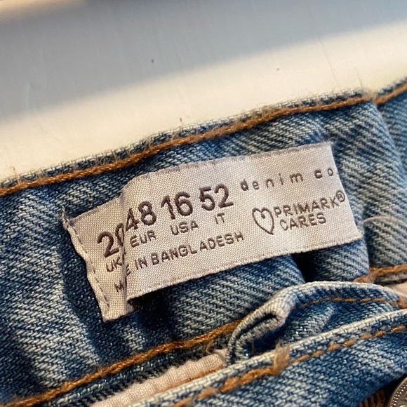 Primark Vintage Denim Blue Shorts with String Belt - Picture 2 of 3